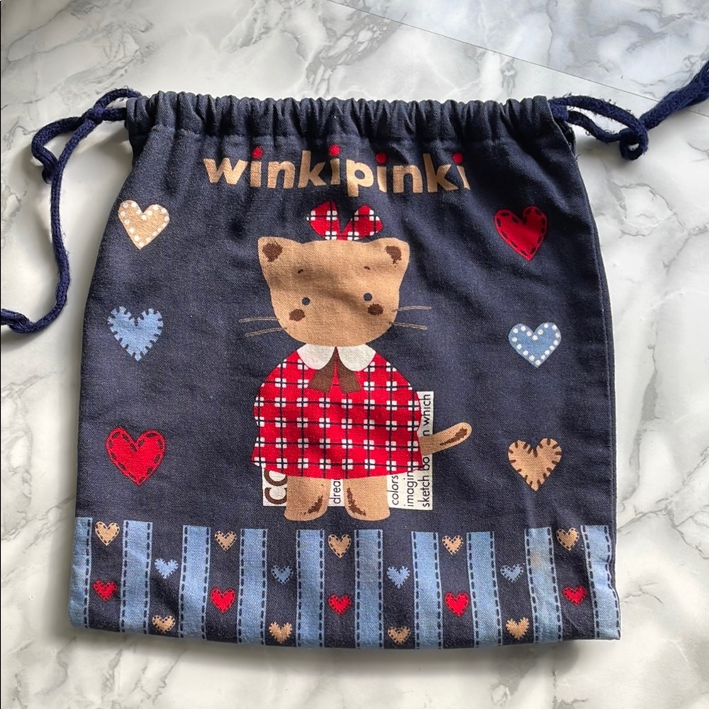 Vintage SANRIO Winkipinki Kids Drawstring Bag 1994 - AS IS